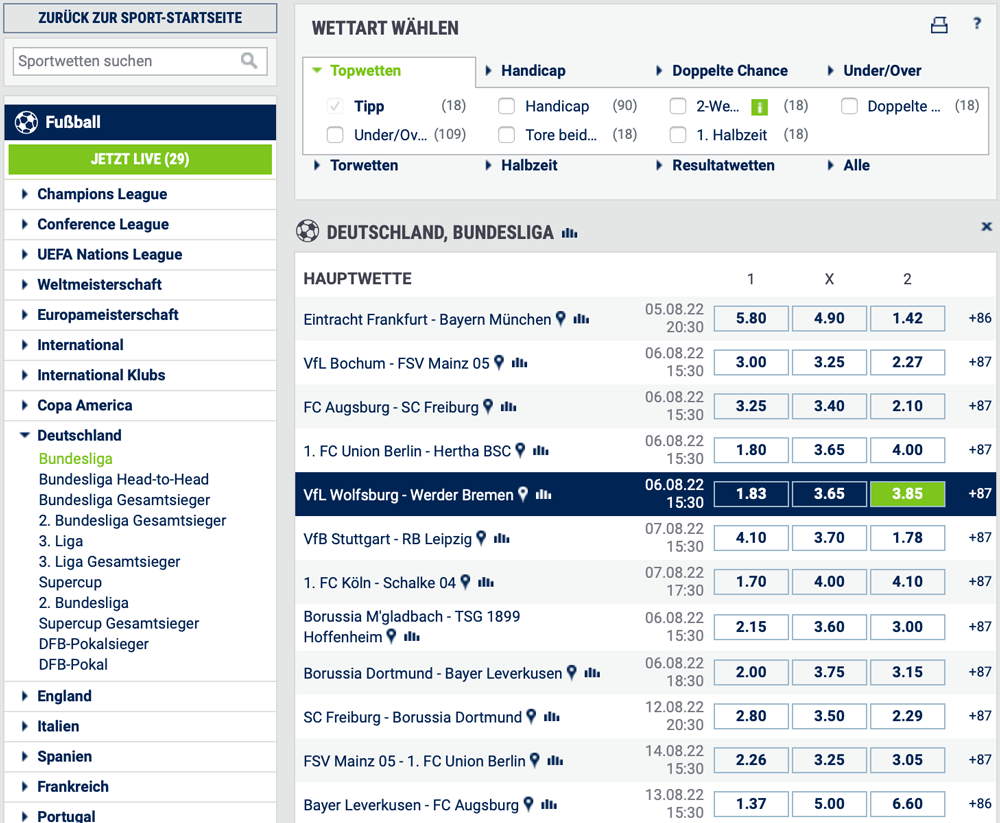 bet at home bundesliga