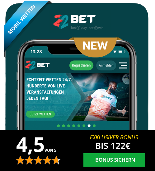 22bet popup mobil