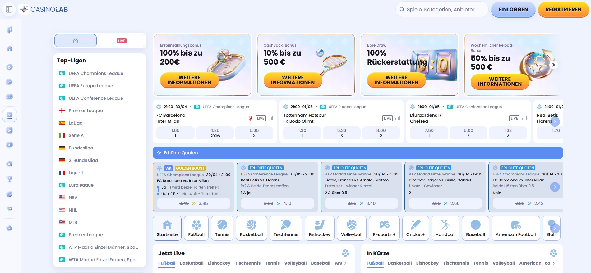 casinolab sportwetten start
