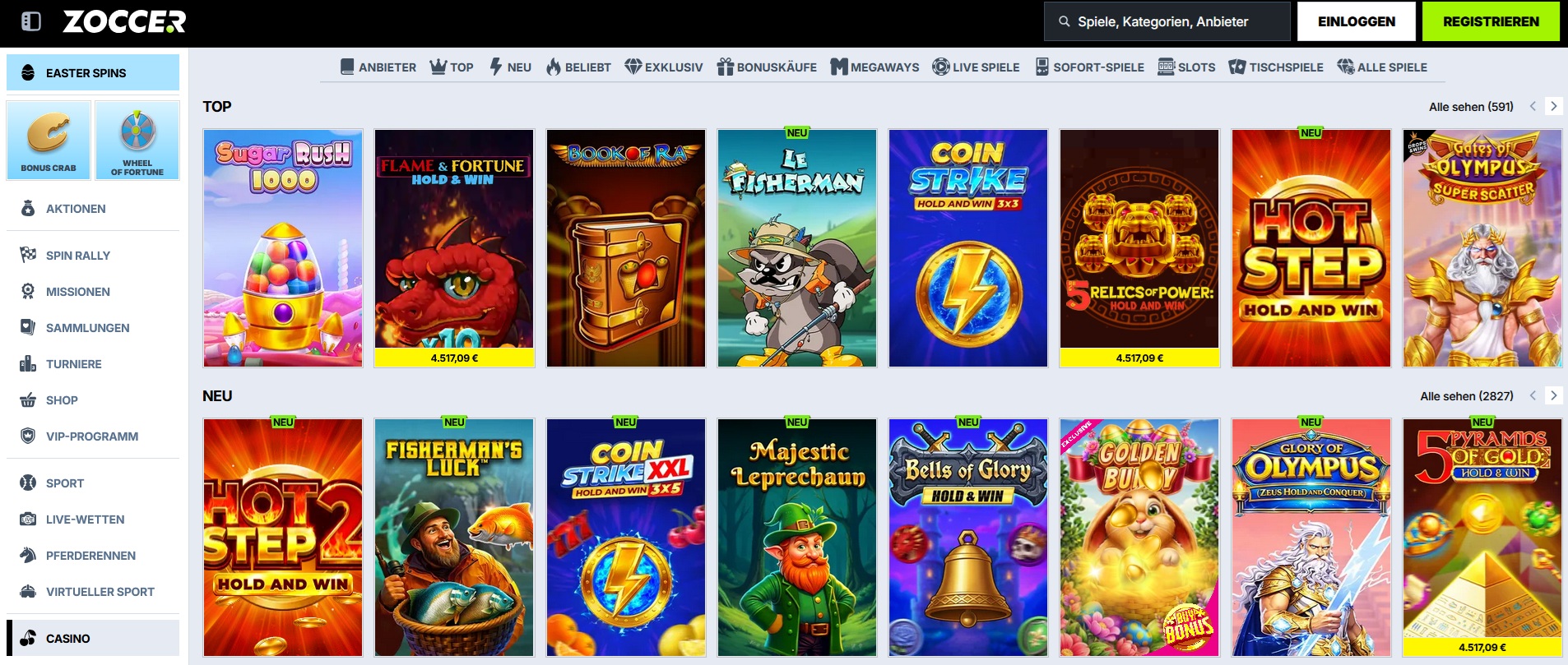 zoccer casino online