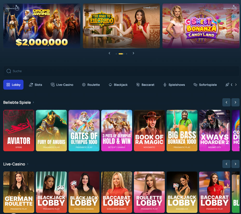 Online casino met verschillende spellen