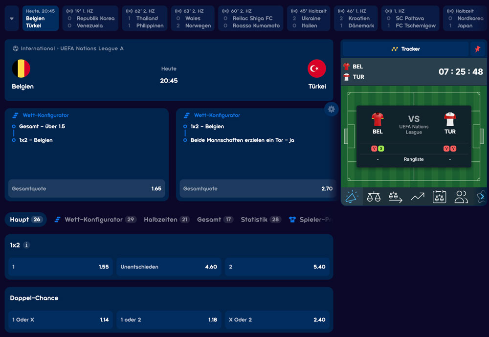 Spinsino Livewetten Playtracker